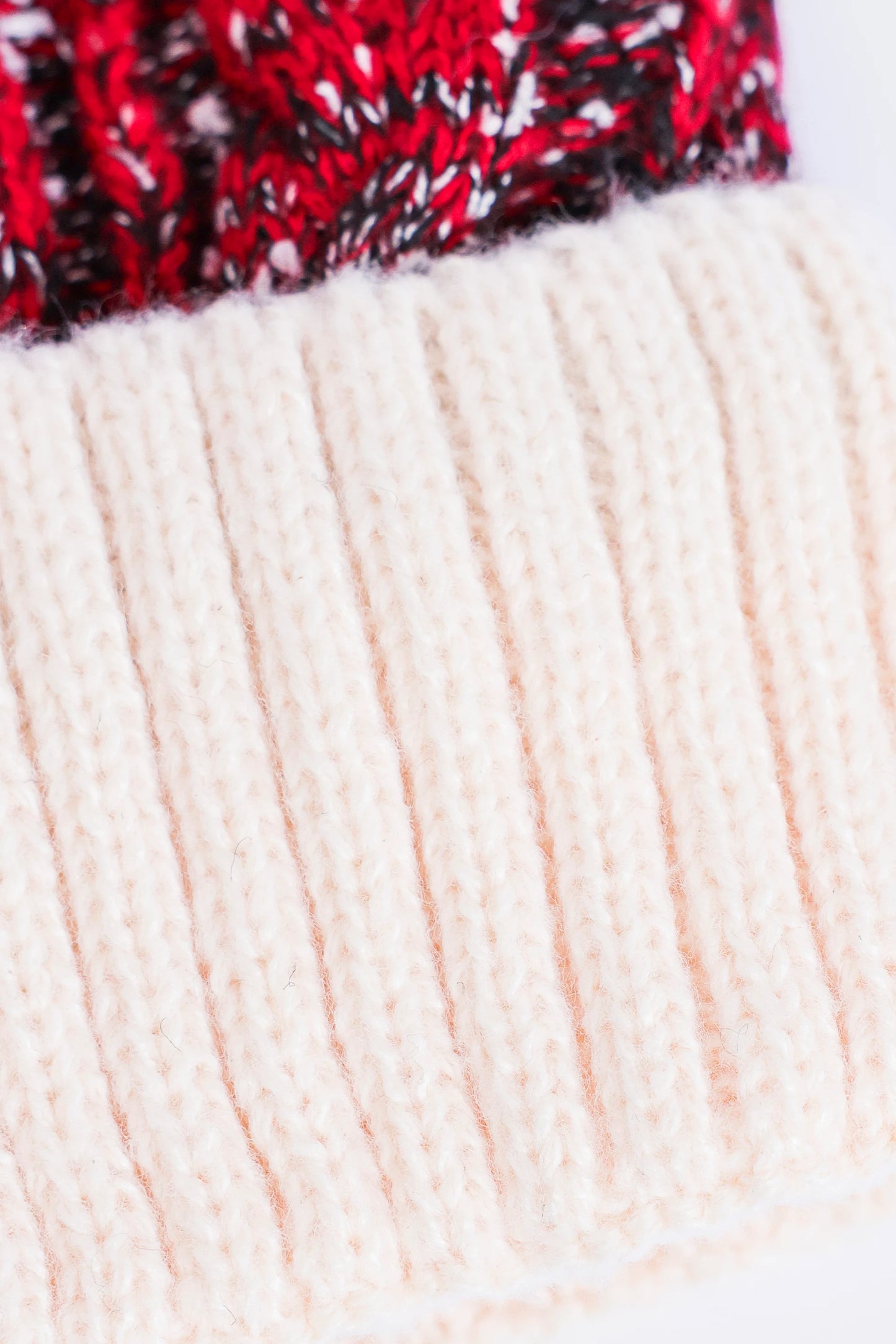 Patterned Knit Pom-Pom Beanie - Cougar Clothing