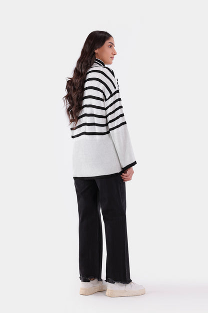 Roll Neck Striped Sweater - Cougar Clothing