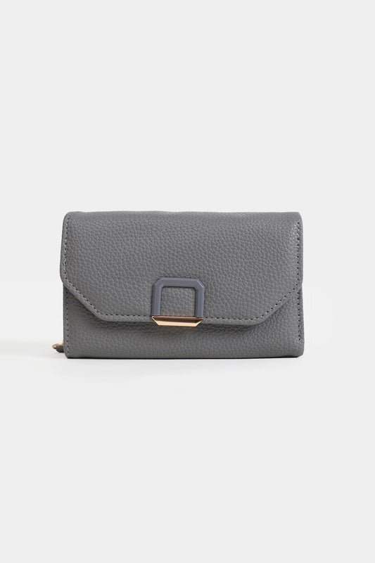 Textured Square Clasp Wallet - Cougar Clothing