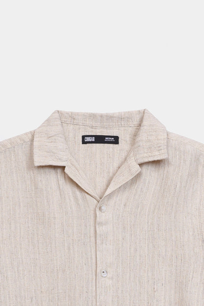 Textured Linen-Blend Shirt - Cougar Clothing