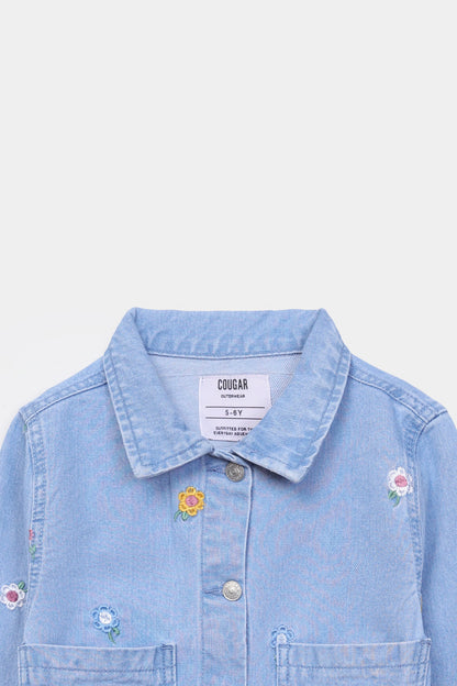 Embroidered Denim Jacket - Cougar Clothing