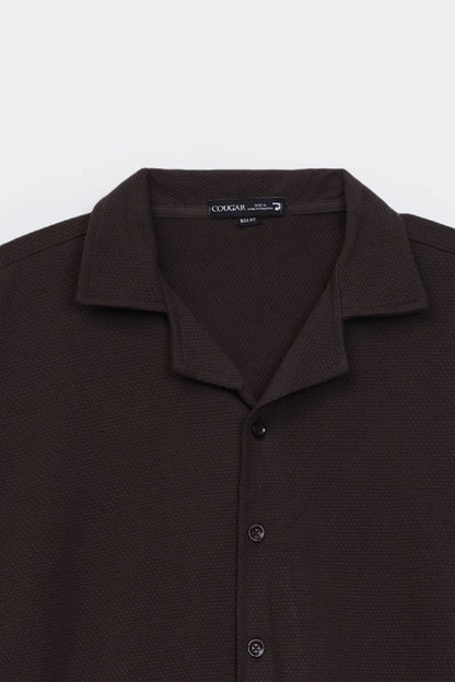 Popcorn Knit Boxy Shirt - Cougar Clothing