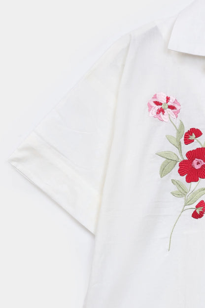 Floral Embroidered Top - Cougar Clothing