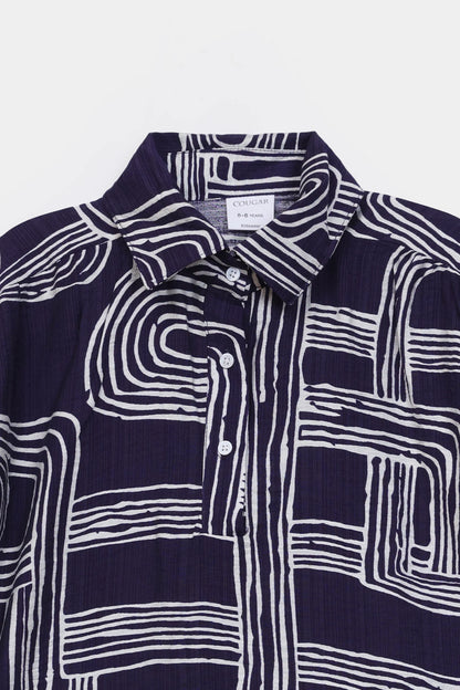 Abstract Printed Cotton Shirt - Cougar Clothing