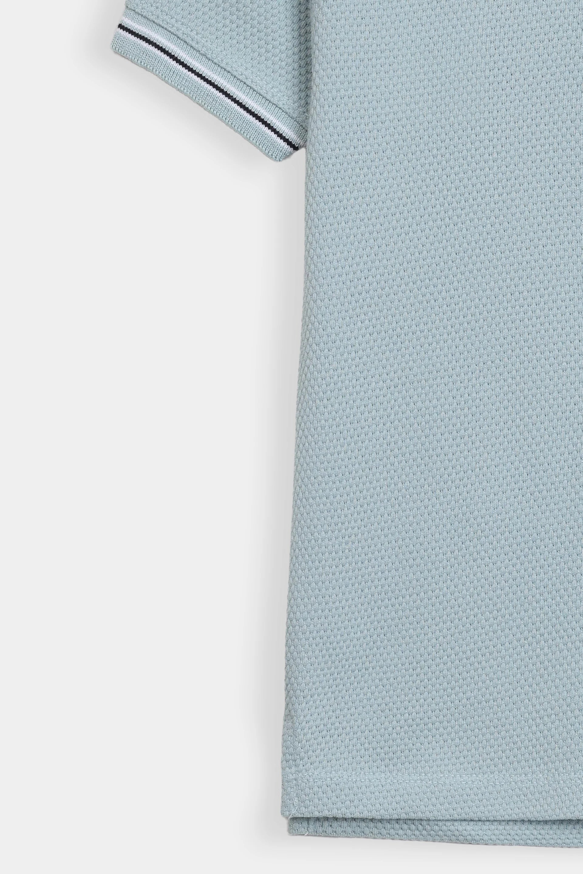 Popcorn Knit Polo With Tipping - Cougar Clothing