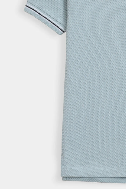 Popcorn Knit Polo With Tipping - Cougar Clothing