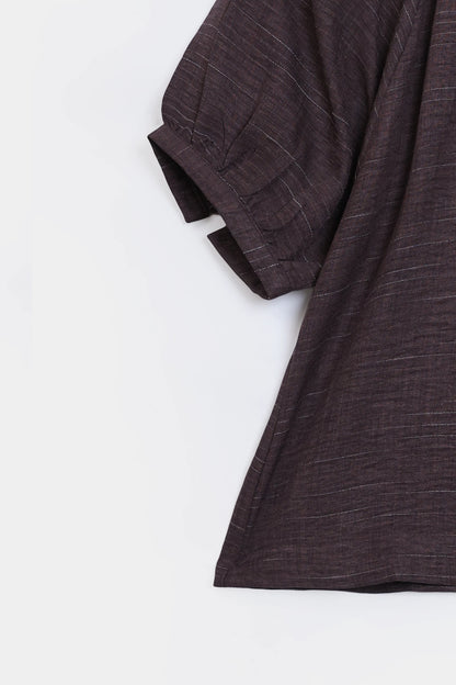 Top With Puff Sleeves - Cougar Clothing