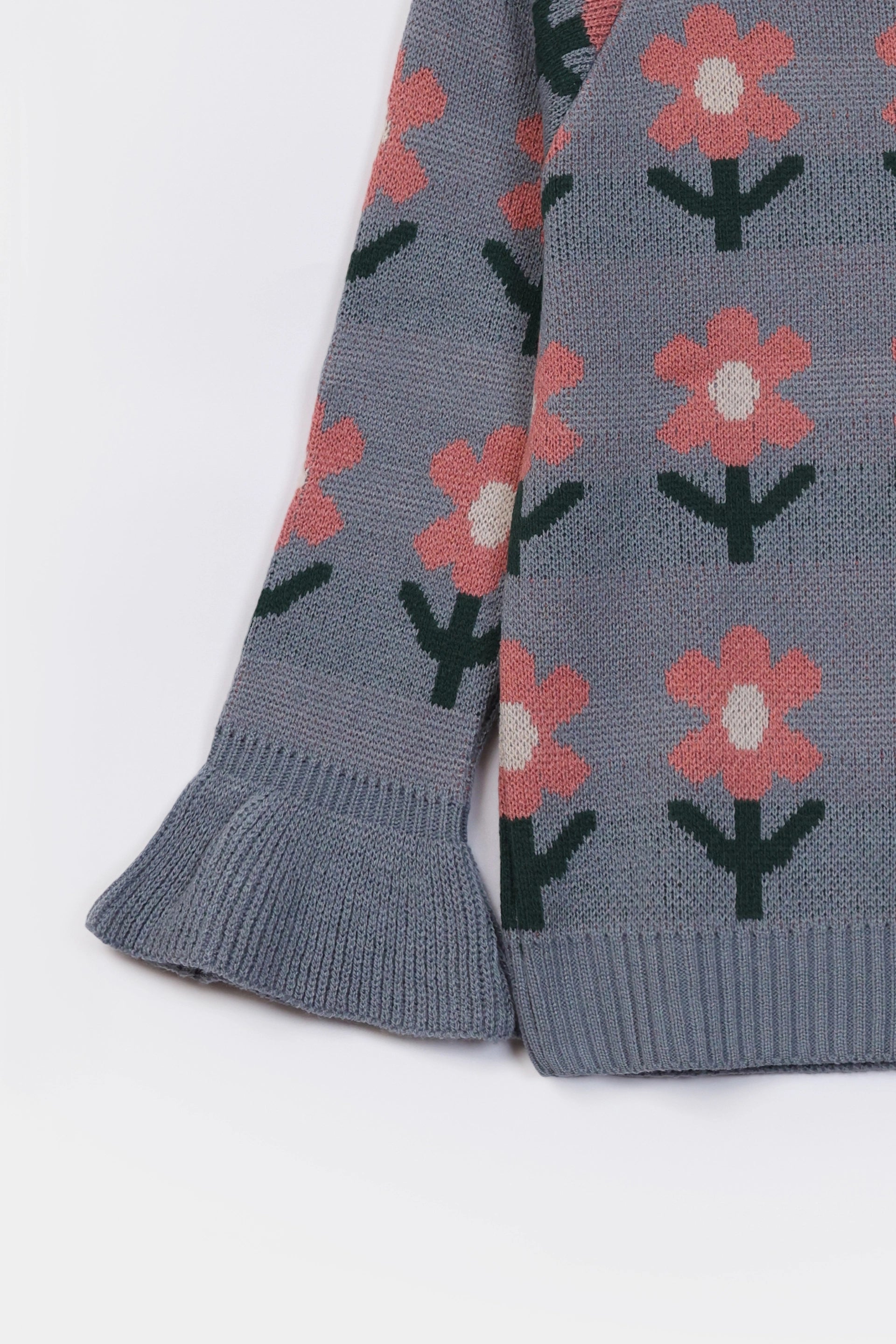 Floral Jacquard Sweater - Cougar Clothing