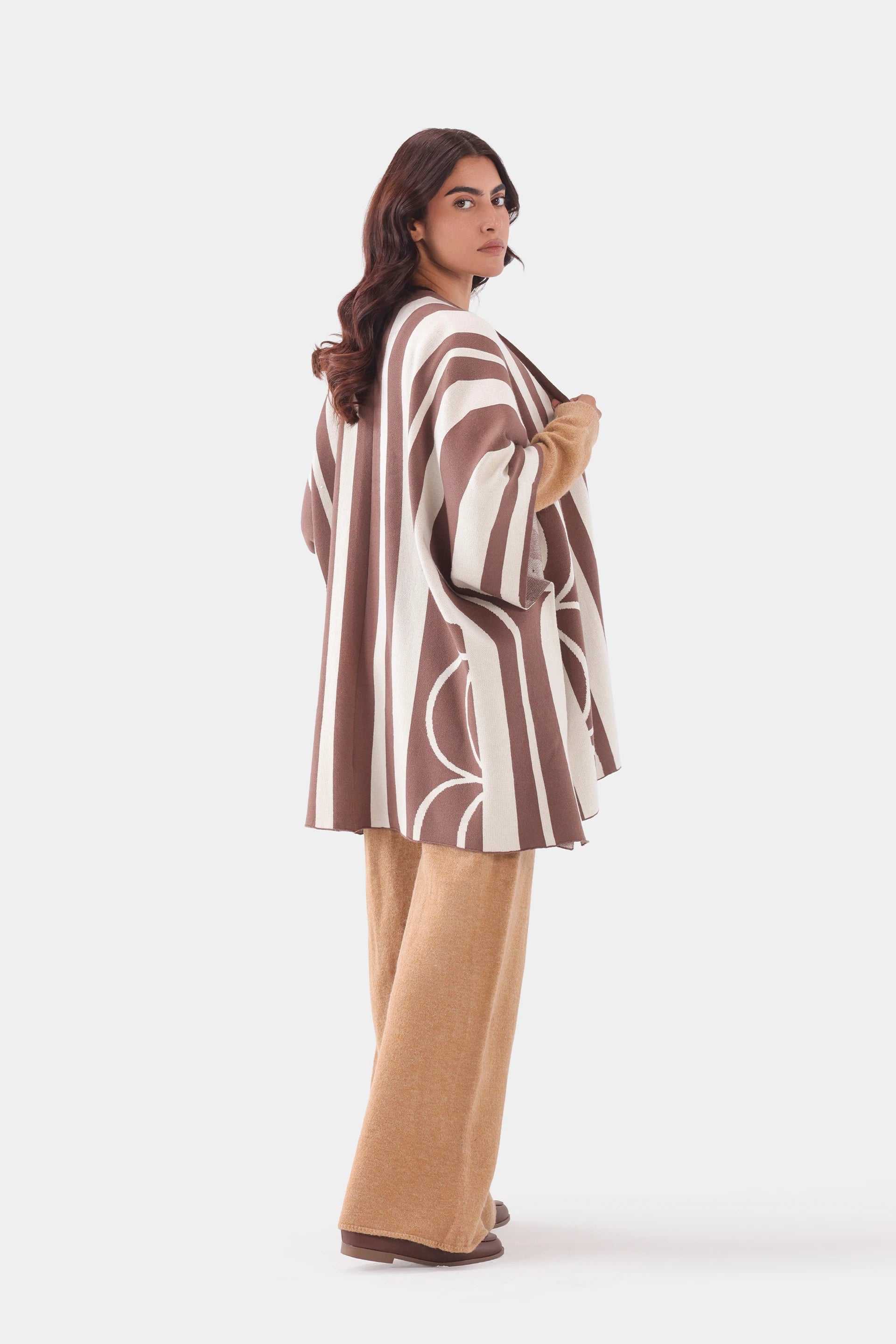 Abstract Knit Cape Shawl - Cougar Clothing