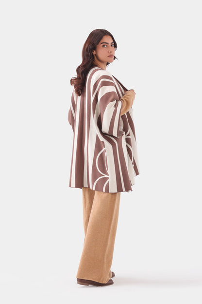 Abstract Knit Cape Shawl - Cougar Clothing