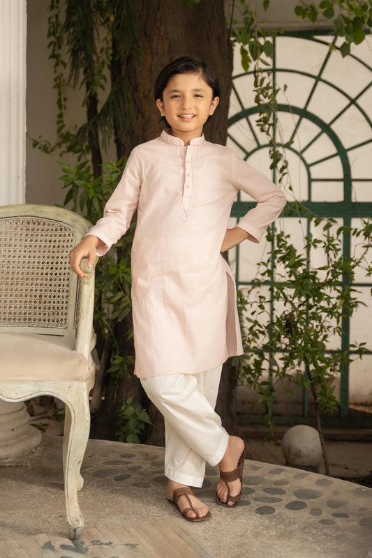 Embroidered Self-Jacquard Kurta - Cougar Clothing