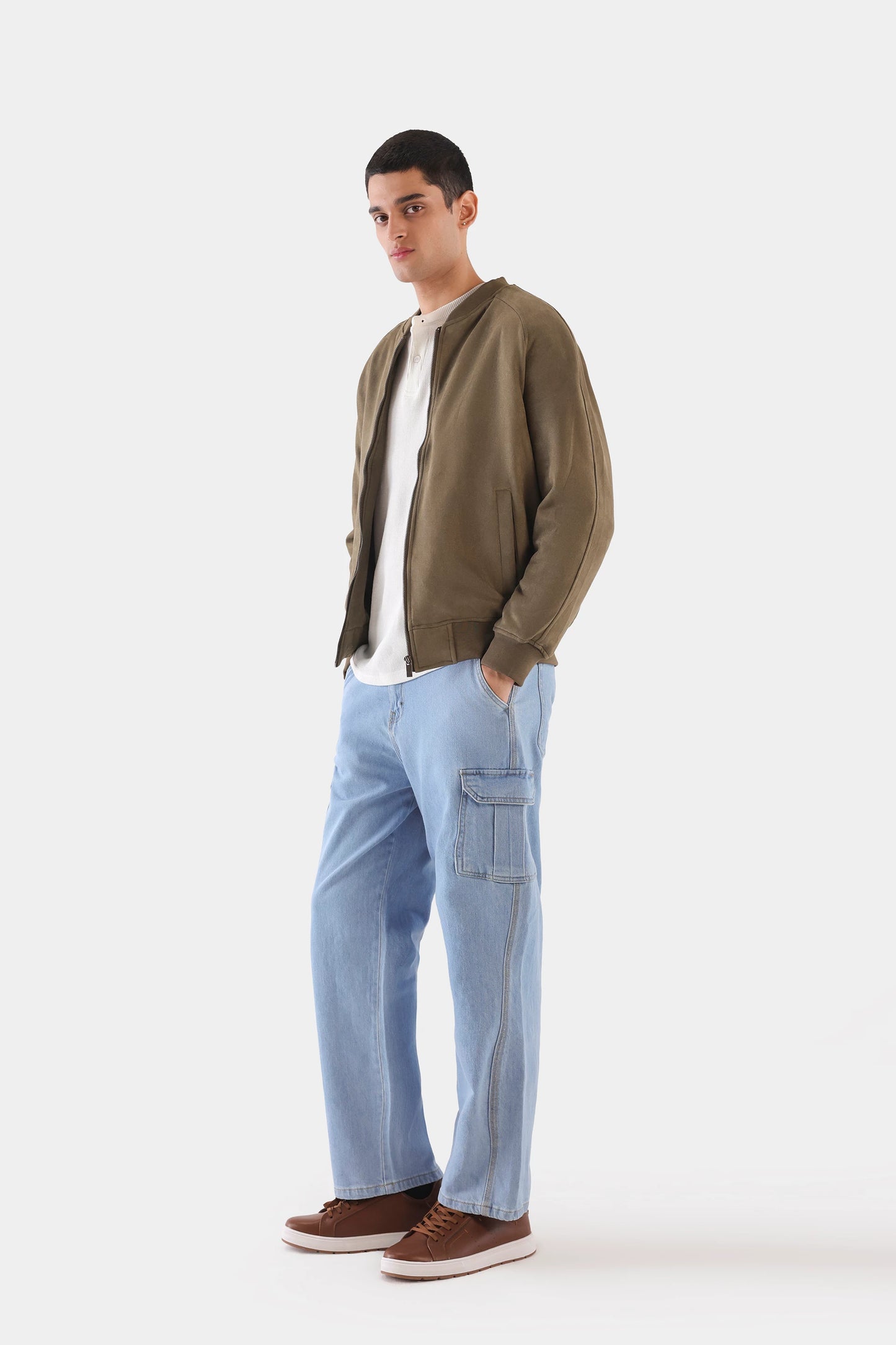 Faux Suede Raglan Jacket - Cougar Clothing