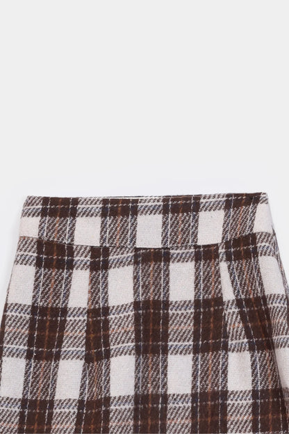 Woolen Check Skirt - Cougar Clothing