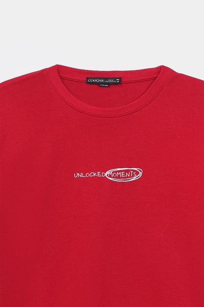 Oversized Slogan Printed T-Shirt - Cougar Clothing