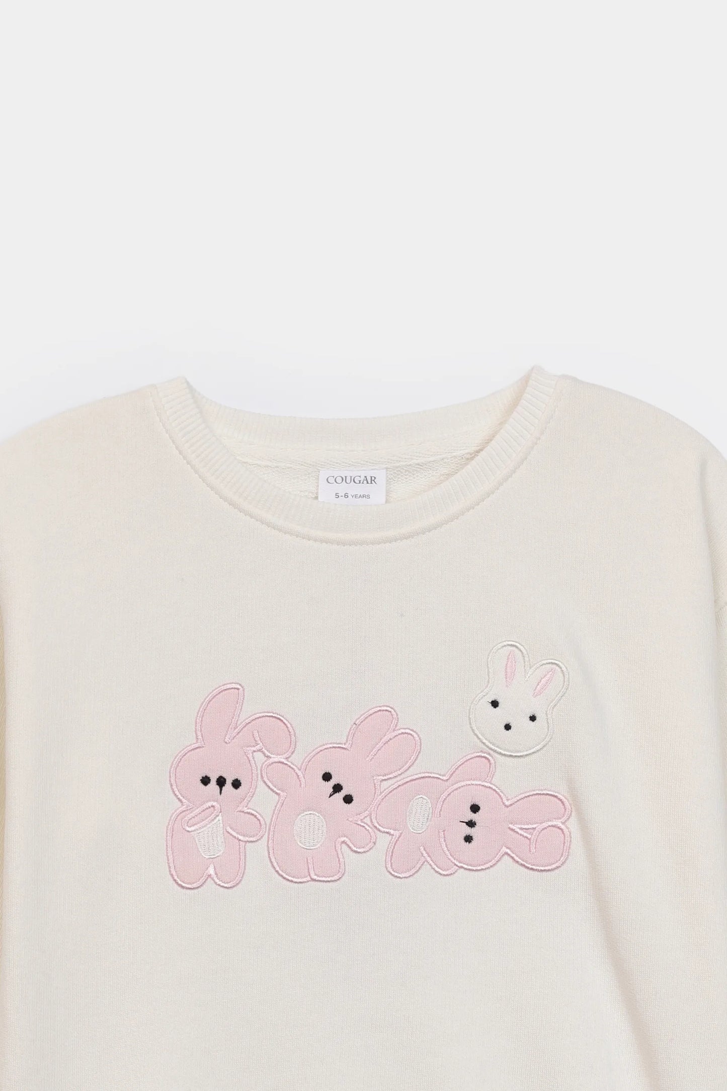 Terry Sweatshirt With Bunny Appliques - Cougar Clothing