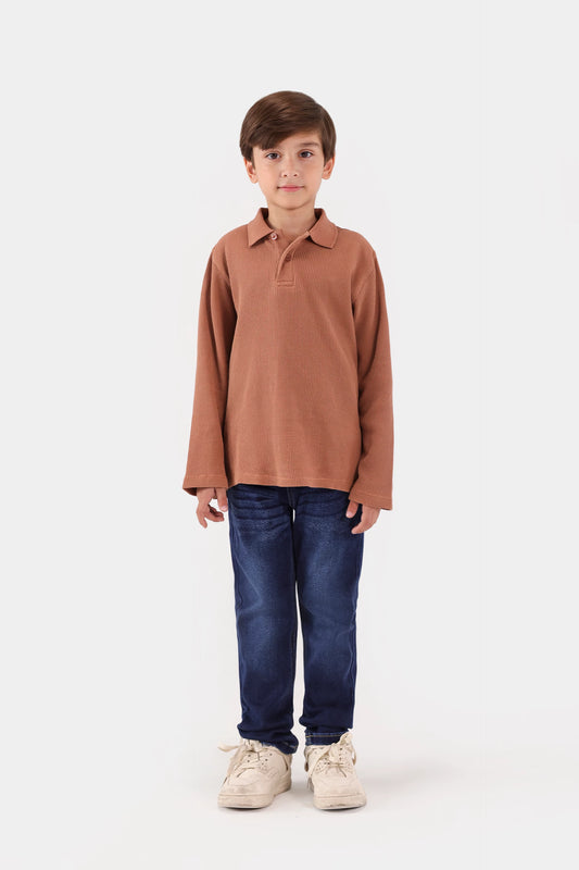 Waffle Knit Polo - Cougar Clothing