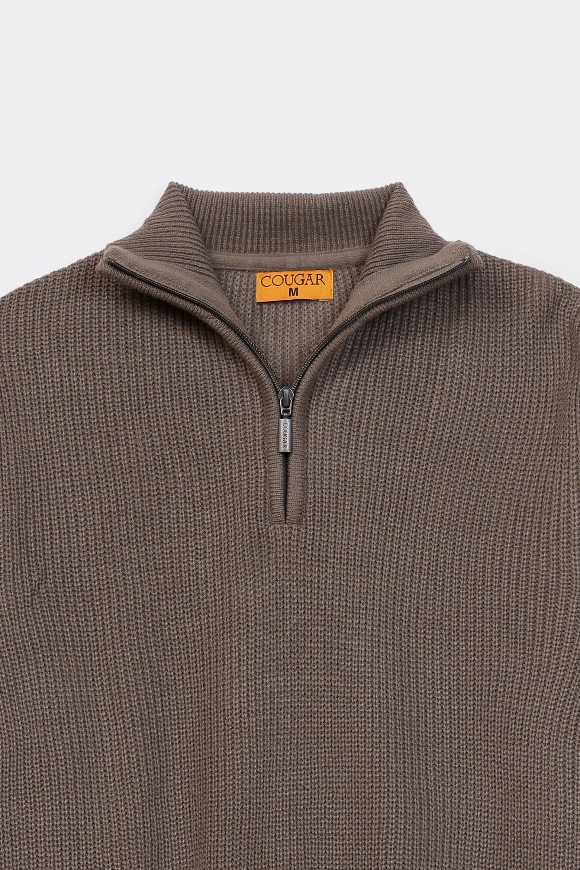 Mock Neck Knitted Sweater - Cougar Clothing