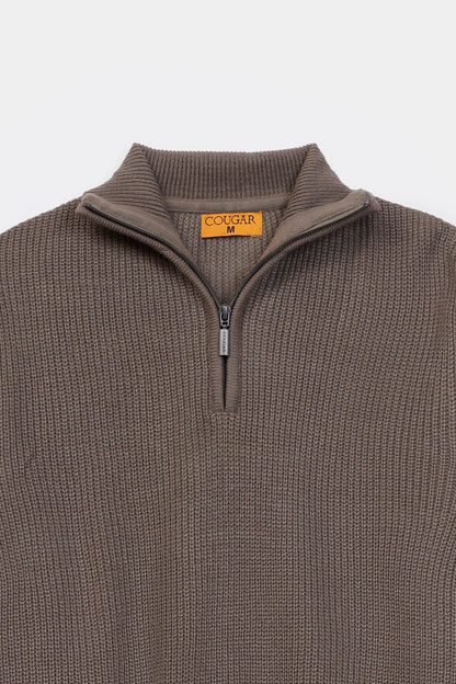 Mock Neck Knitted Sweater - Cougar Clothing