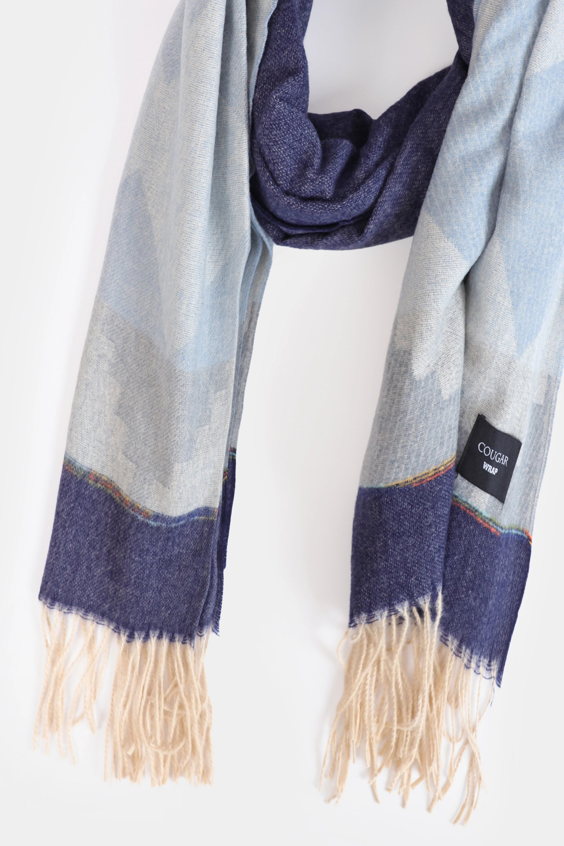 Color Block Knit Shawl - Cougar Clothing