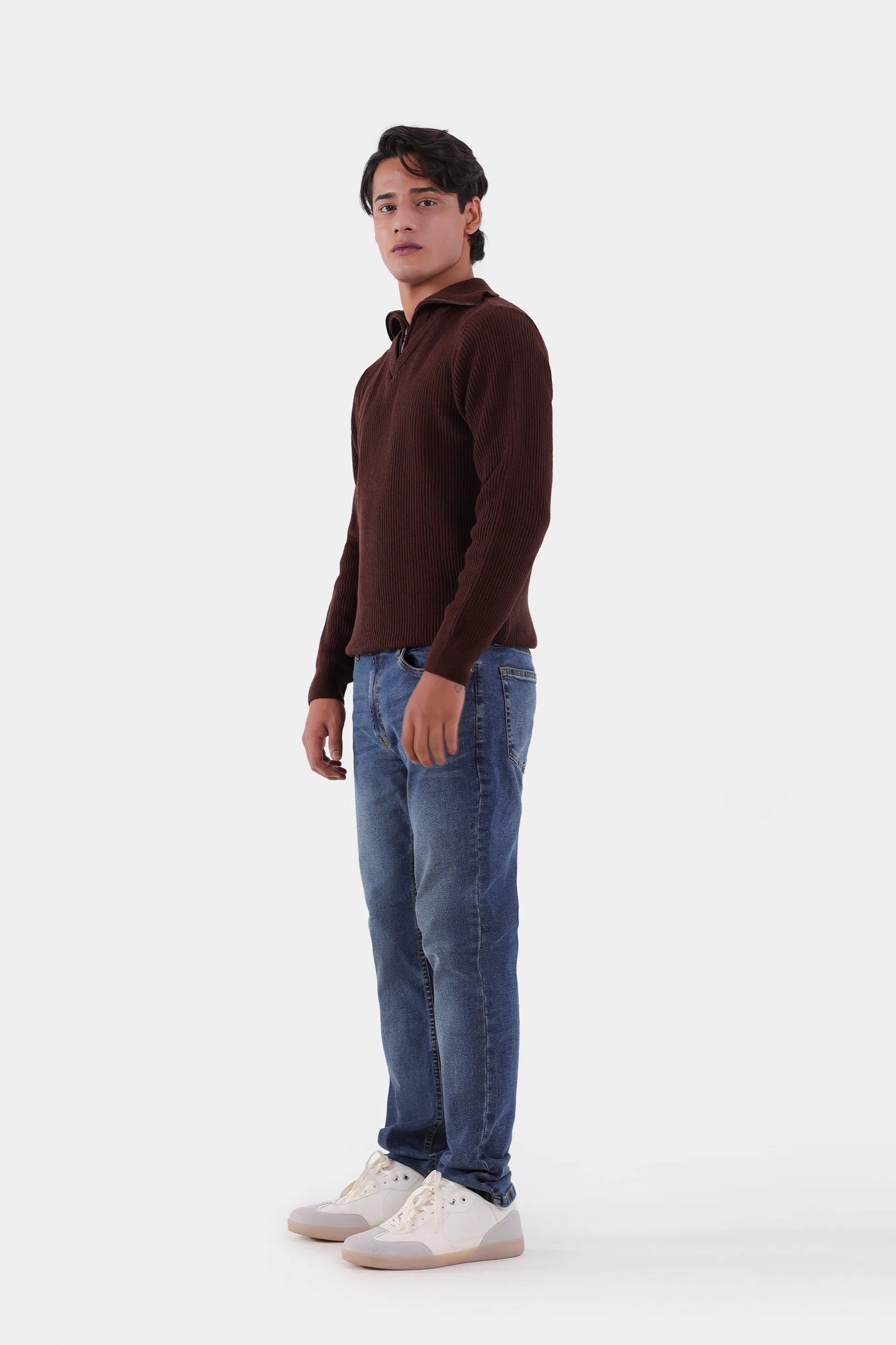 Zipper Collared Sweater - Cougar Clothing