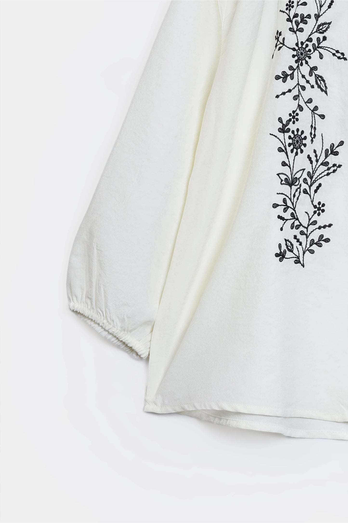 Embroidered Button-Front Top - Cougar Clothing