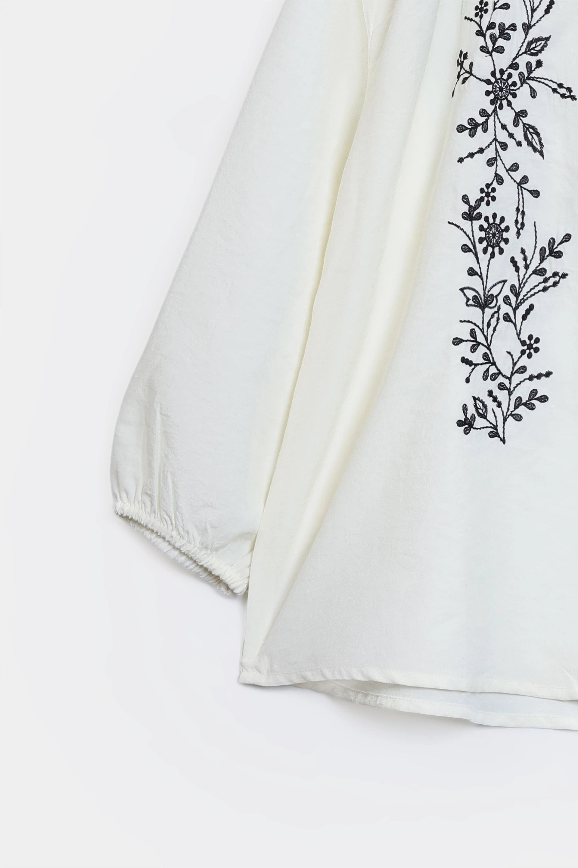 Embroidered Button-Front Top - Cougar Clothing