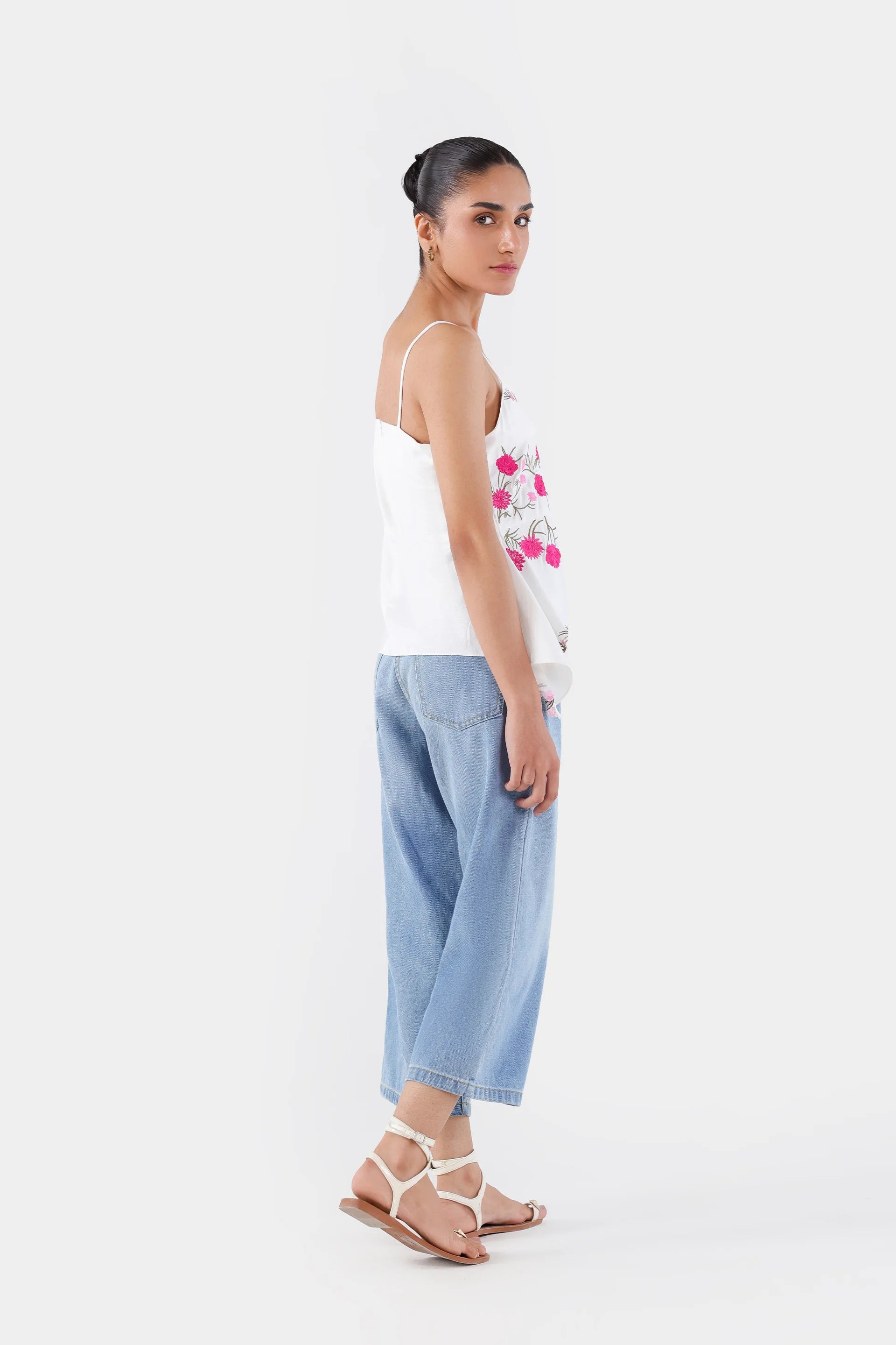 Embroidered Strappy Peplum - Cougar Clothing