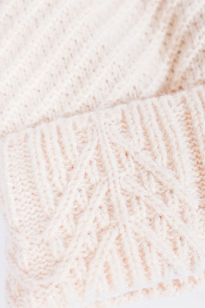 Textured Knit Pom-Pom Beanie - Cougar Clothing