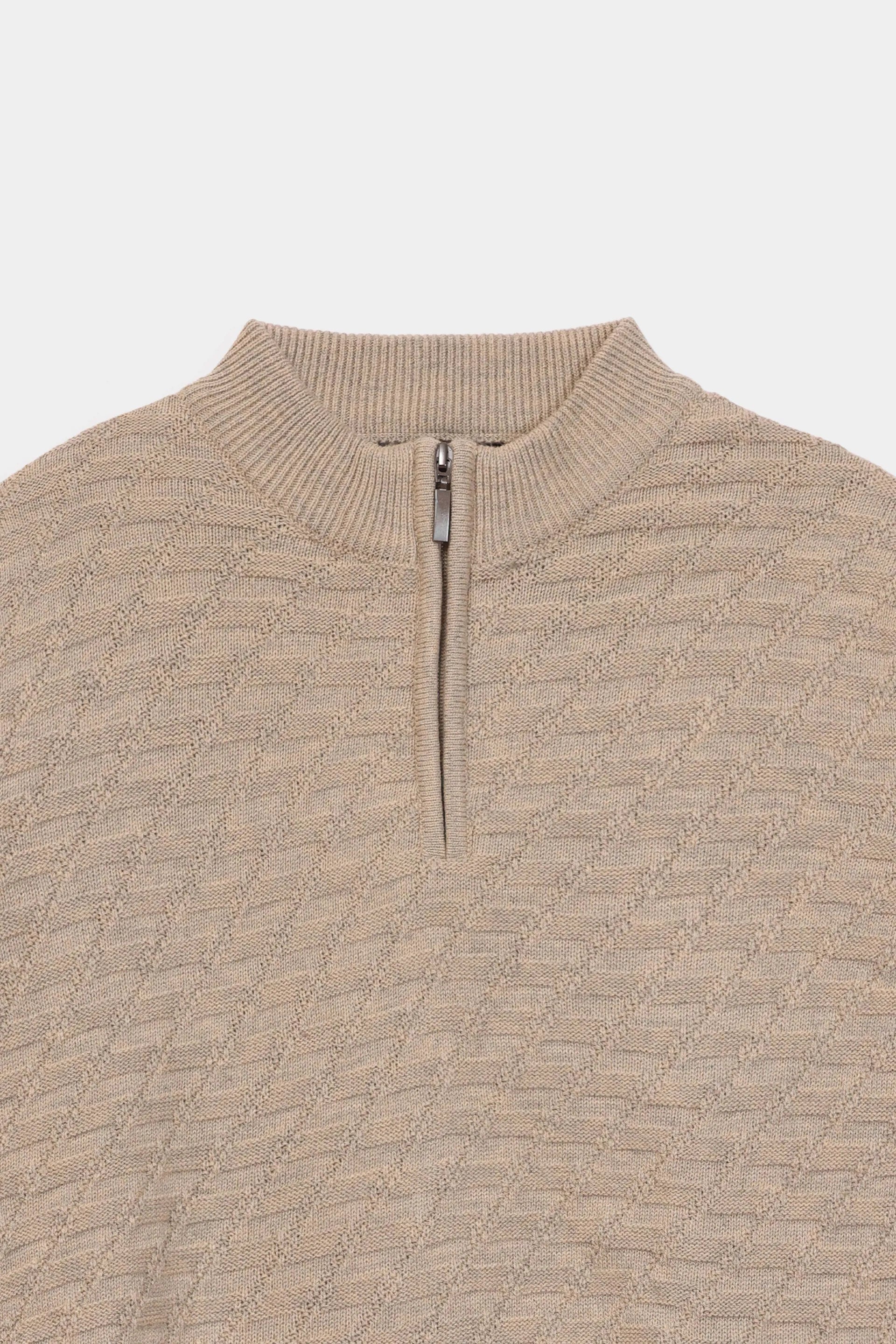 Textured Quarter Zip Sweater - Cougar Clothing