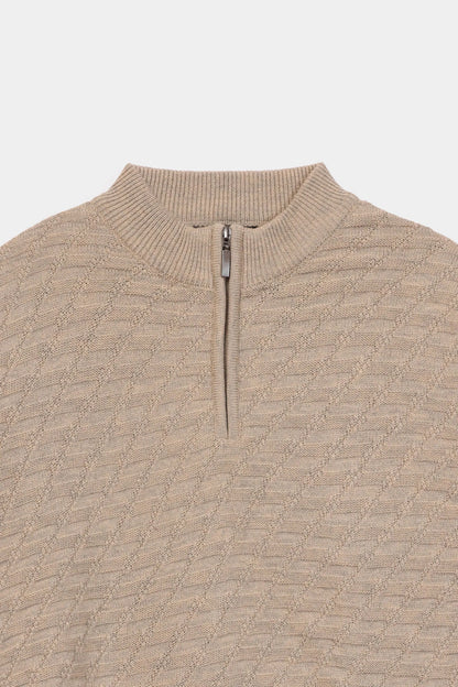 Textured Quarter Zip Sweater - Cougar Clothing
