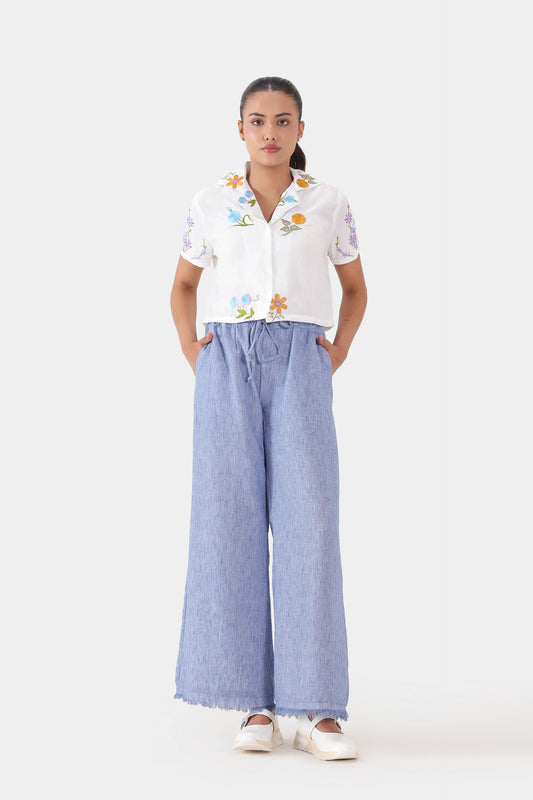 Frayed-Hem Drawstring Trousers - Cougar Clothing