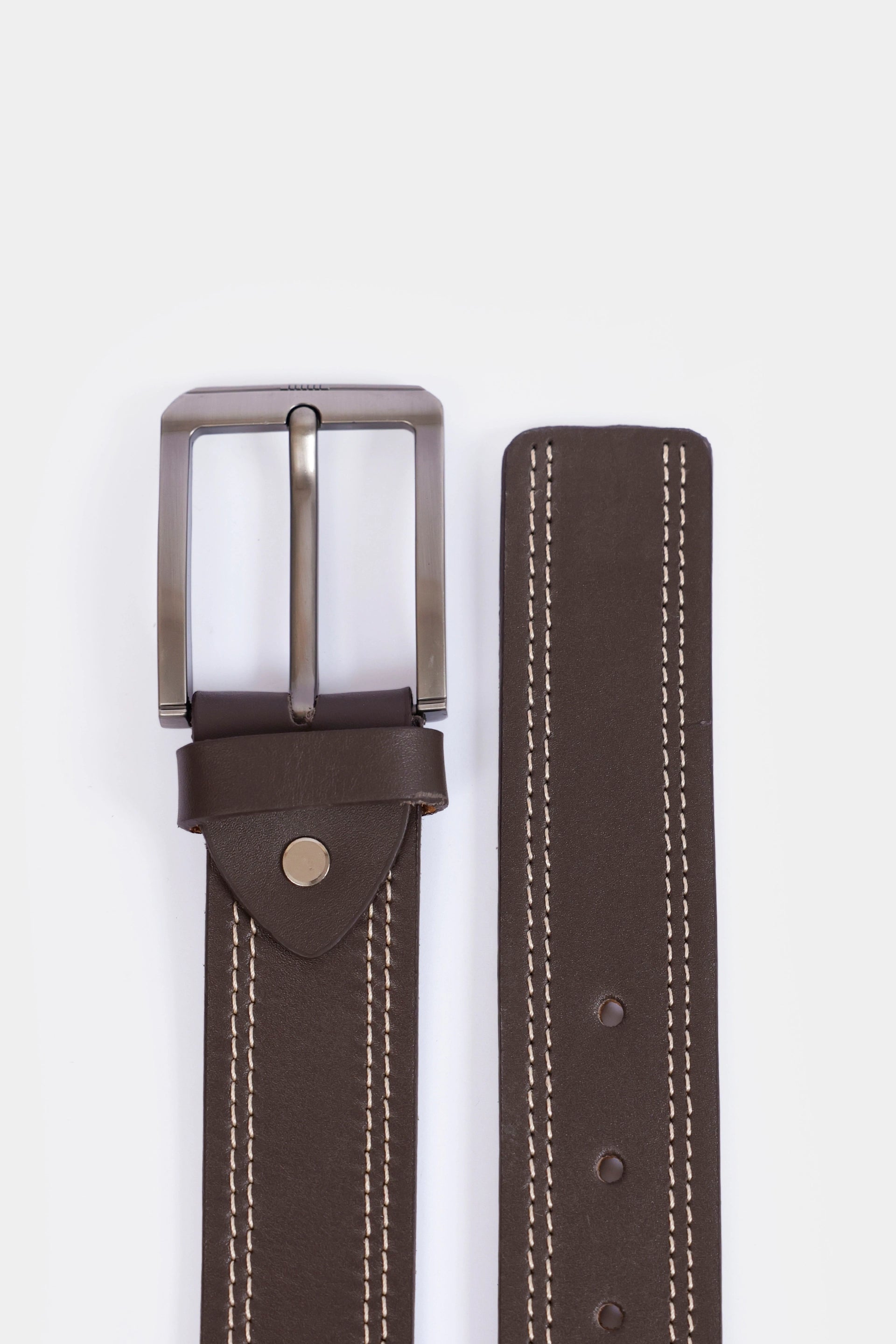 Belt With Contrast Top Stitches - Cougar Clothing