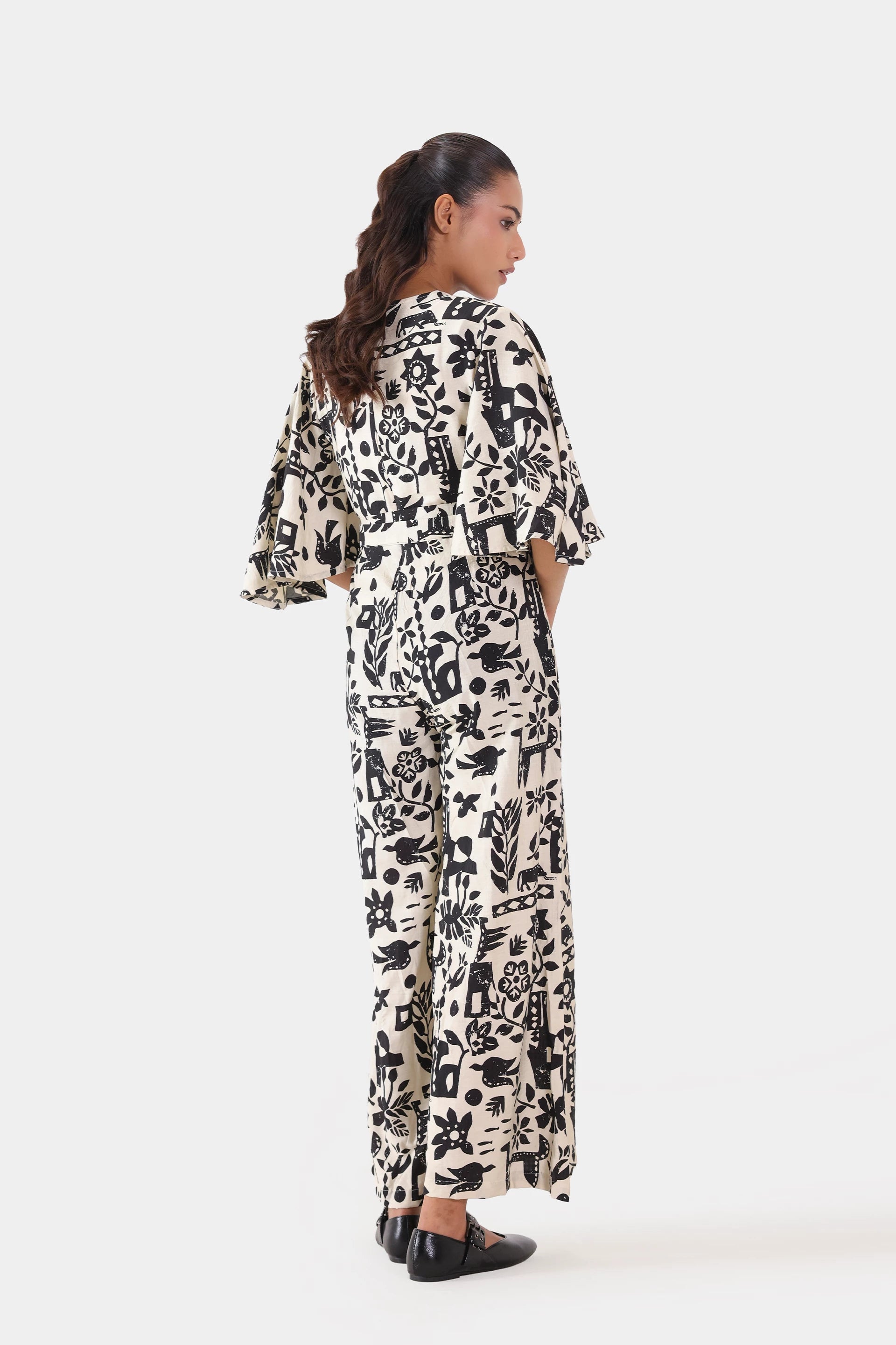 Abstract Tie-Waist Jumpsuit - Cougar Clothing