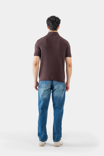 Vertical Knit Polo - Cougar Clothing