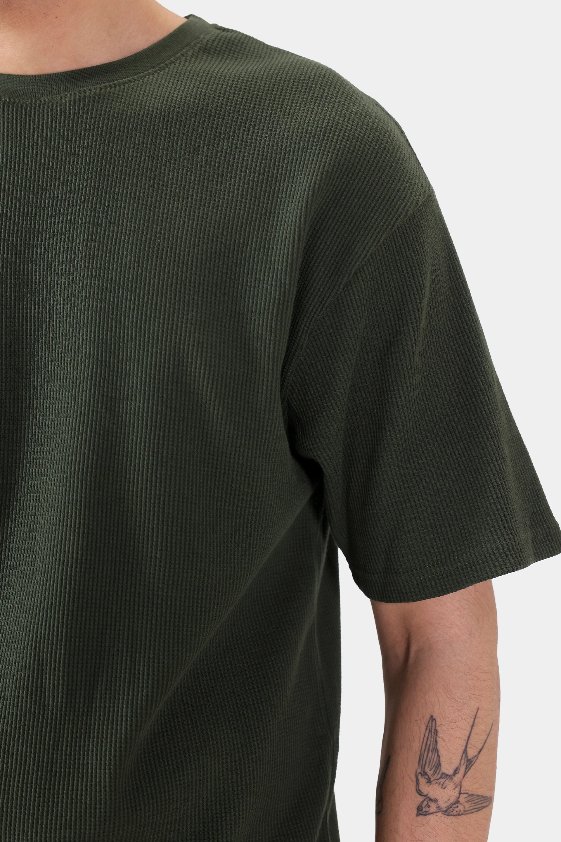 Relaxed Waffle Knit T-Shirt - Cougar Clothing