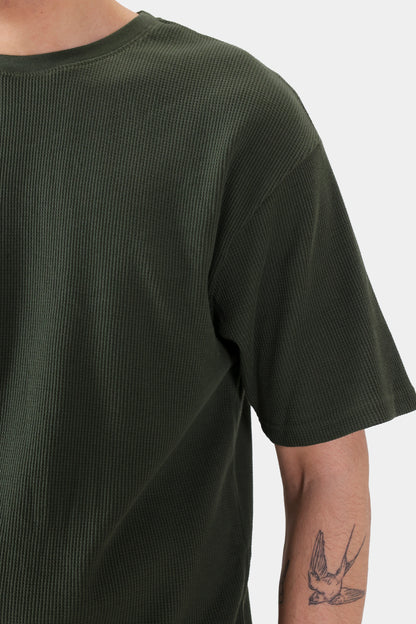 Relaxed Waffle Knit T-Shirt - Cougar Clothing