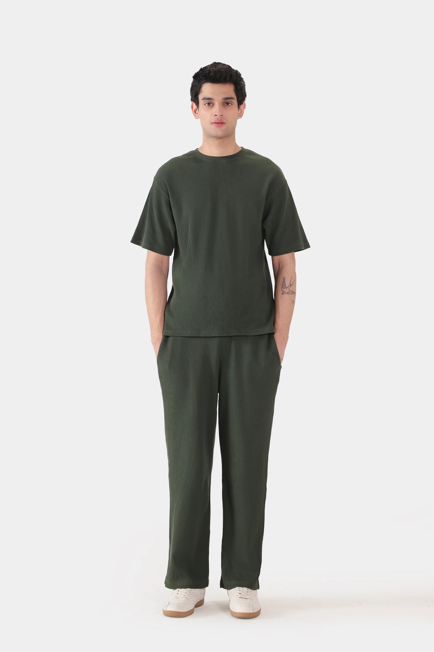 Relaxed Waffle Knit T-Shirt - Cougar Clothing