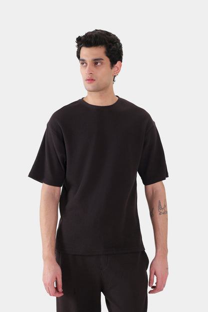 Relaxed Waffle Knit T-Shirt - Cougar Clothing
