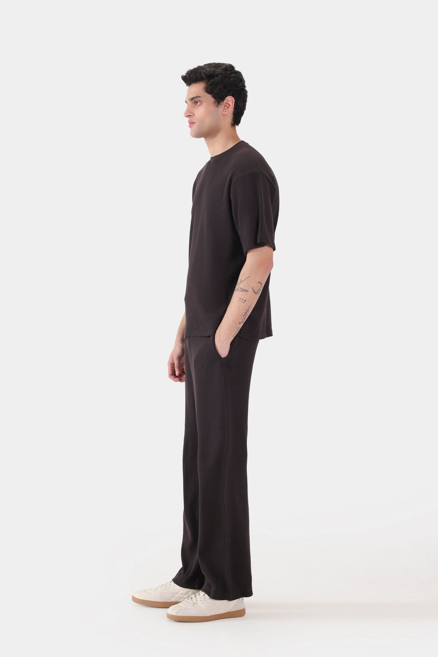 Relaxed Waffle Knit T-Shirt - Cougar Clothing