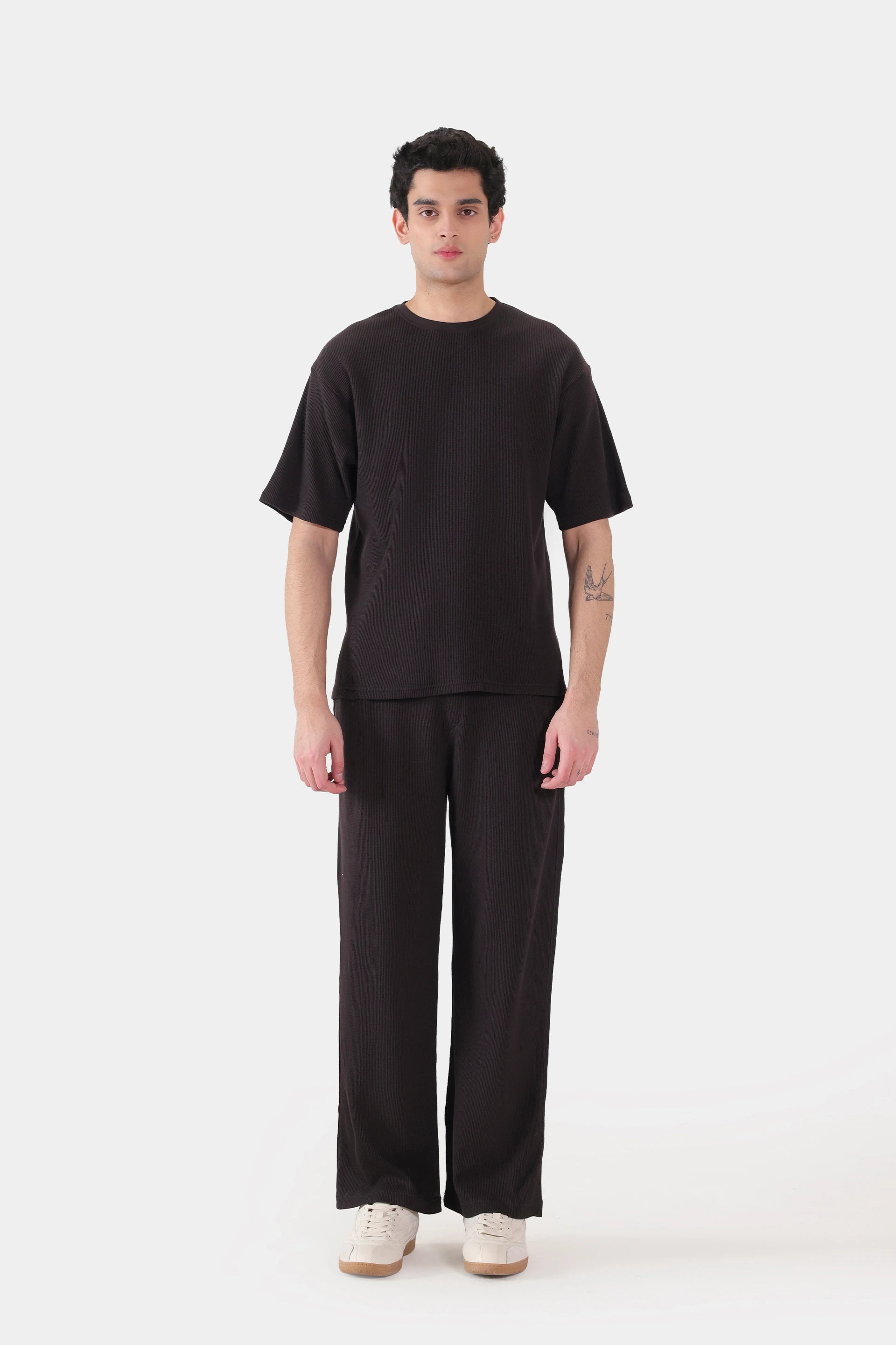 Relaxed Waffle Knit T-Shirt - Cougar Clothing