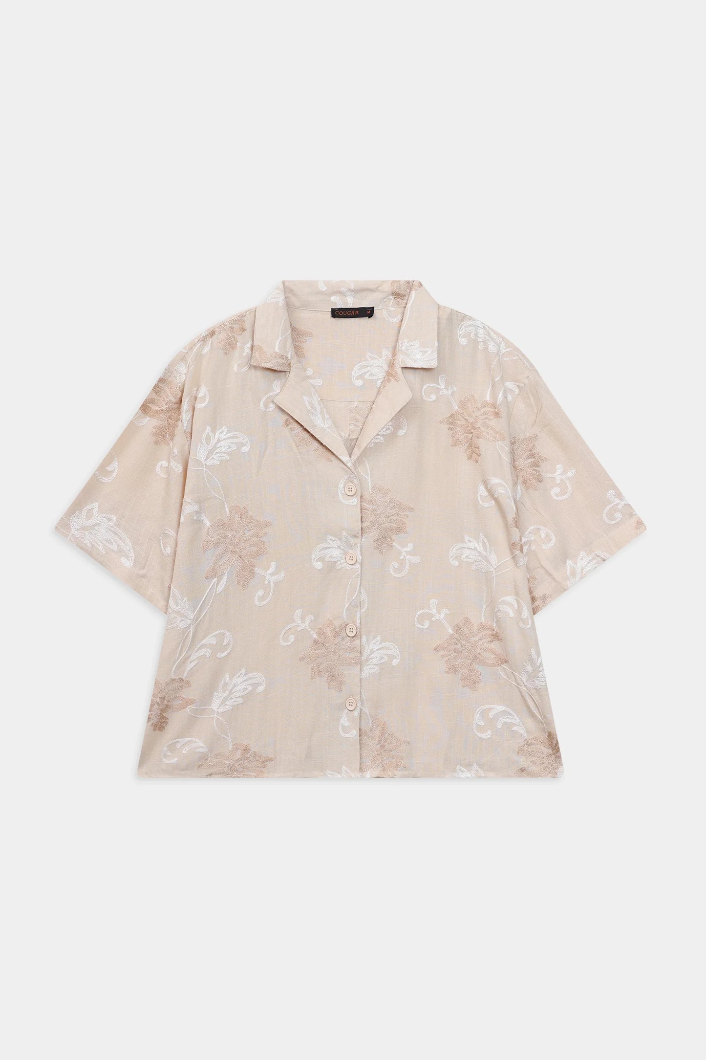 Schiffli Embroidered Resort Shirt - Cougar Clothing