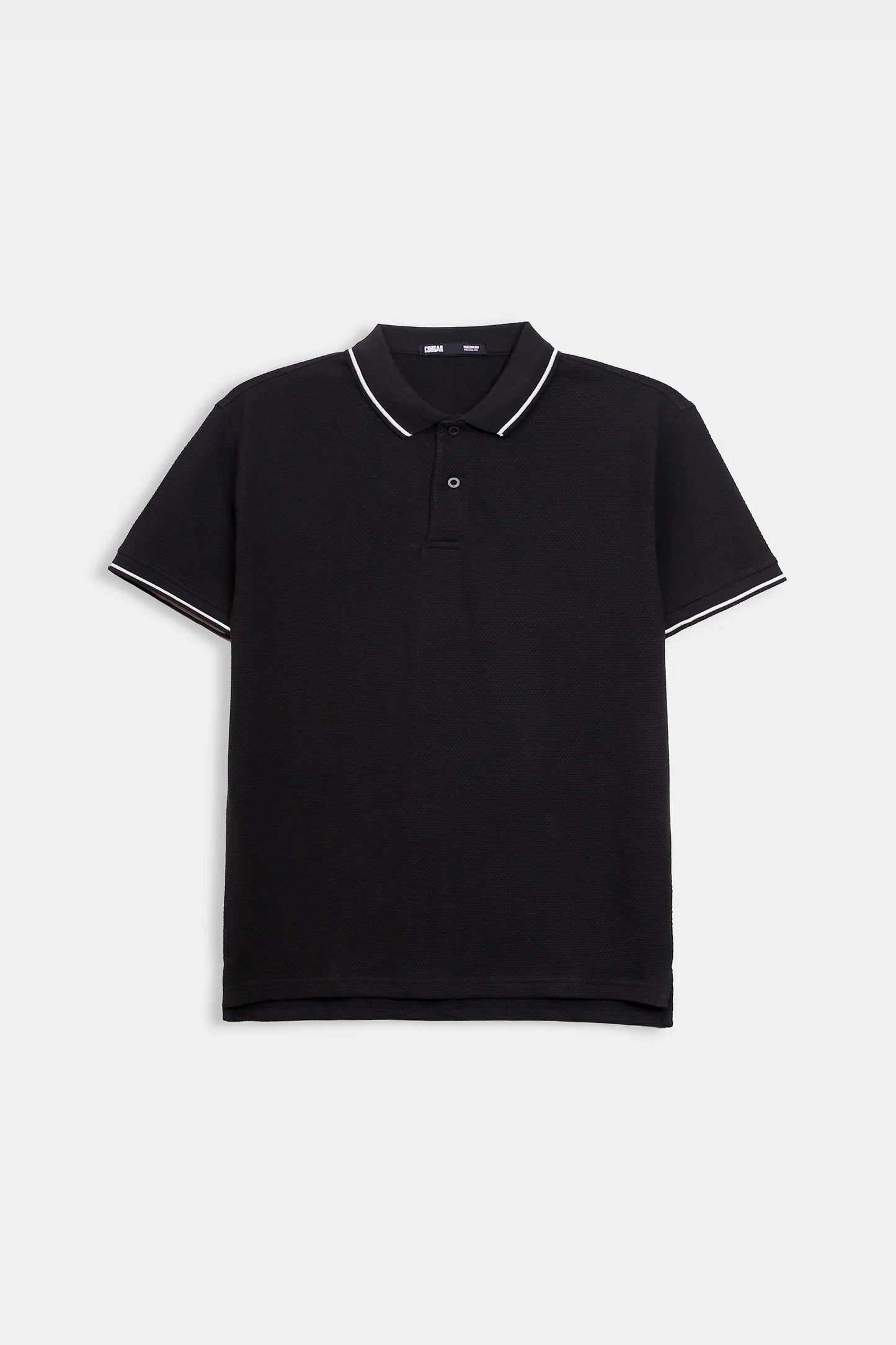 Popcorn Knit Polo With Tipping - Cougar Clothing