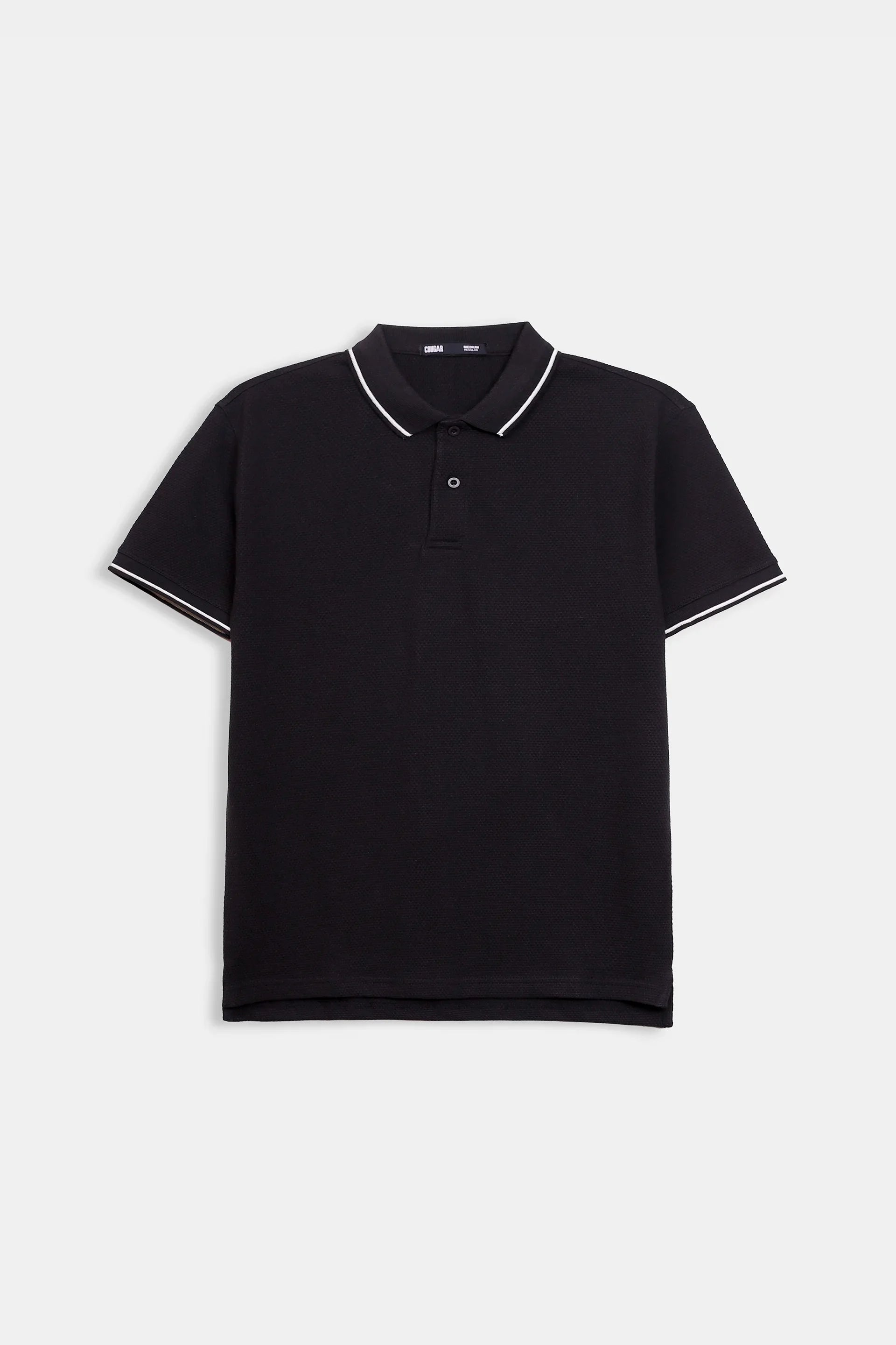 Popcorn Knit Polo With Tipping - Cougar Clothing