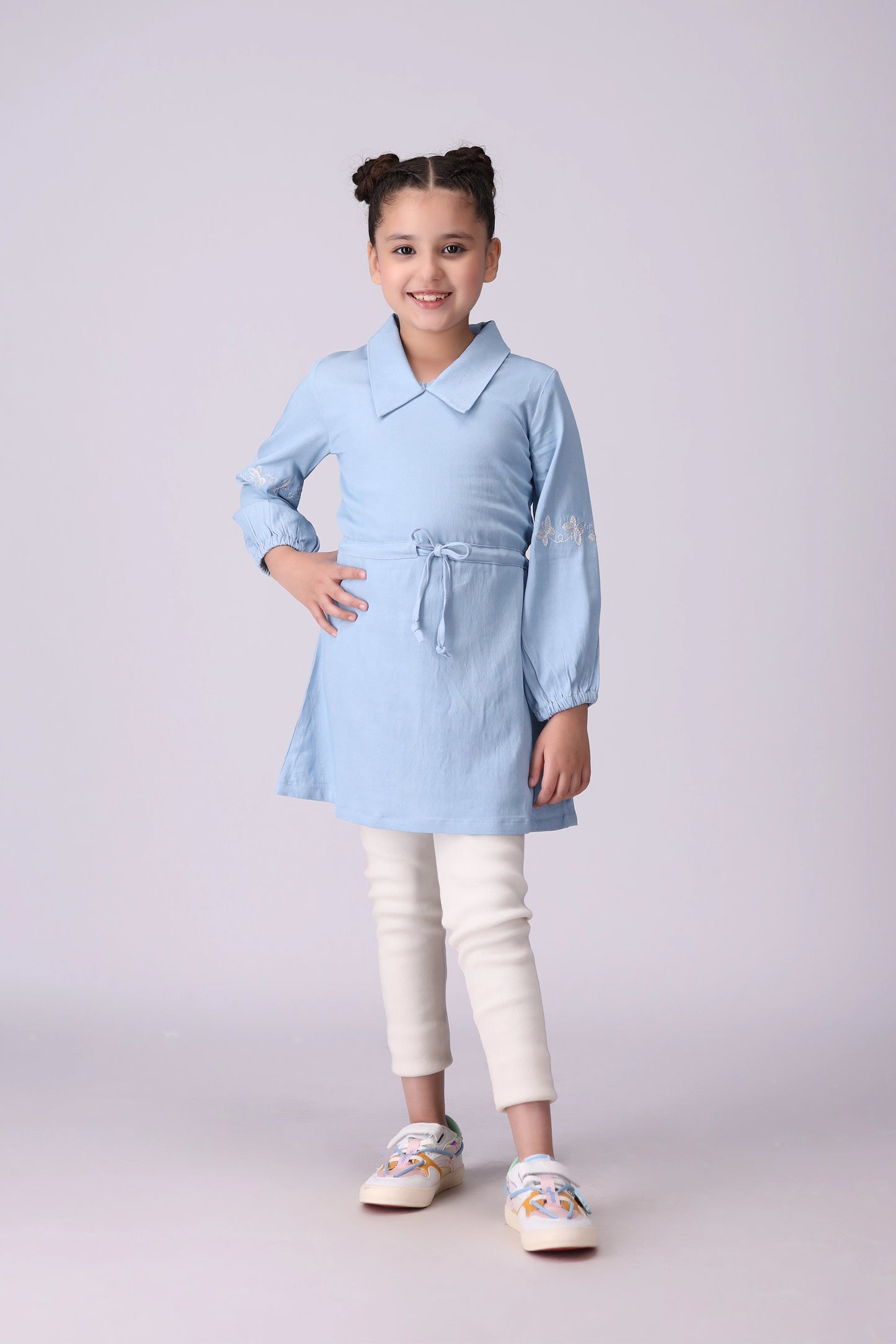 Chambray Embroidered Dress - Cougar Clothing