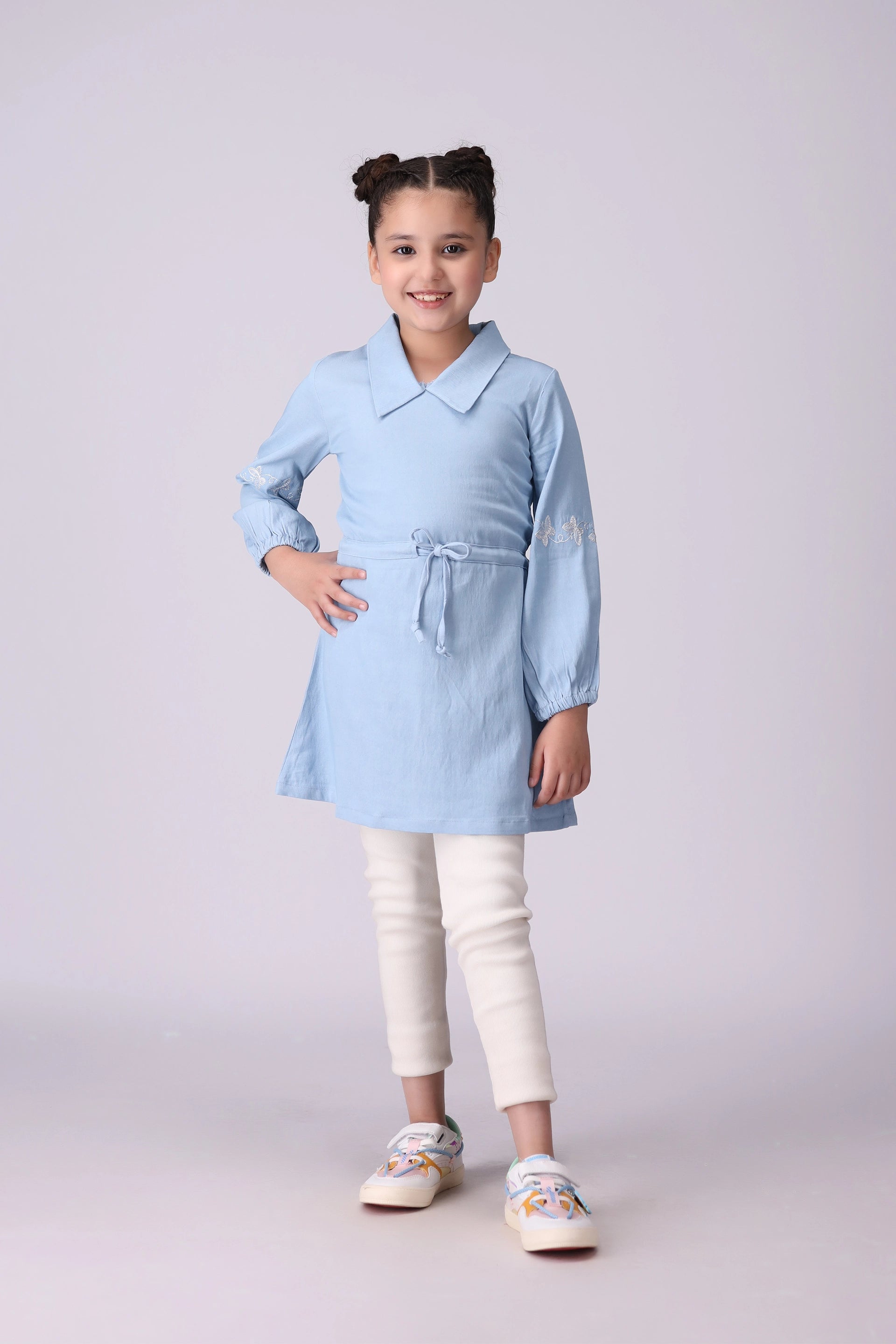 Chambray Embroidered Dress - Cougar Clothing