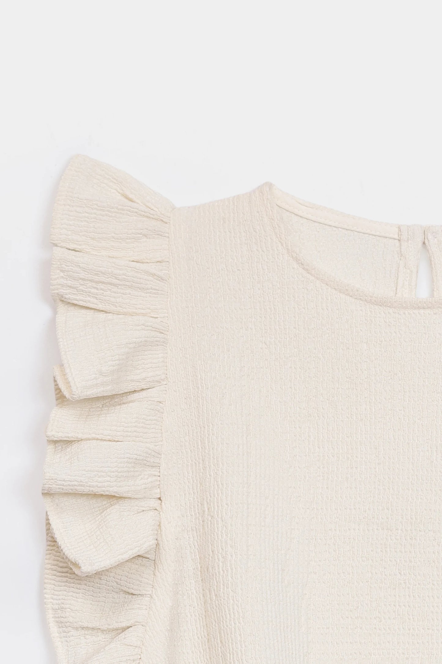 Crush Cotton Frilled Blouse - Cougar Clothing