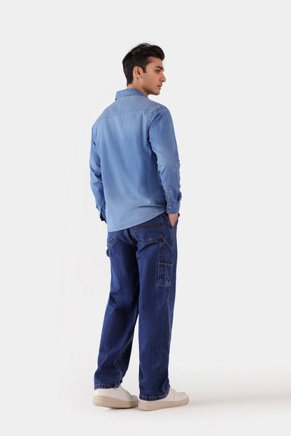 Patch Pockets Denim Shirt - Cougar Clothing