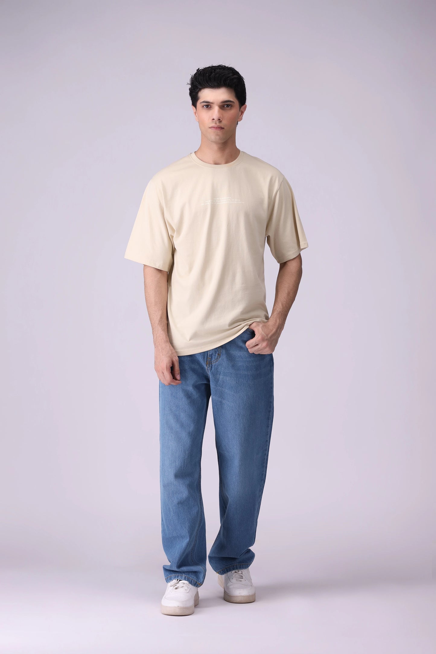 Text Printed Relaxed Fit T-Shirt - Cougar Clothing