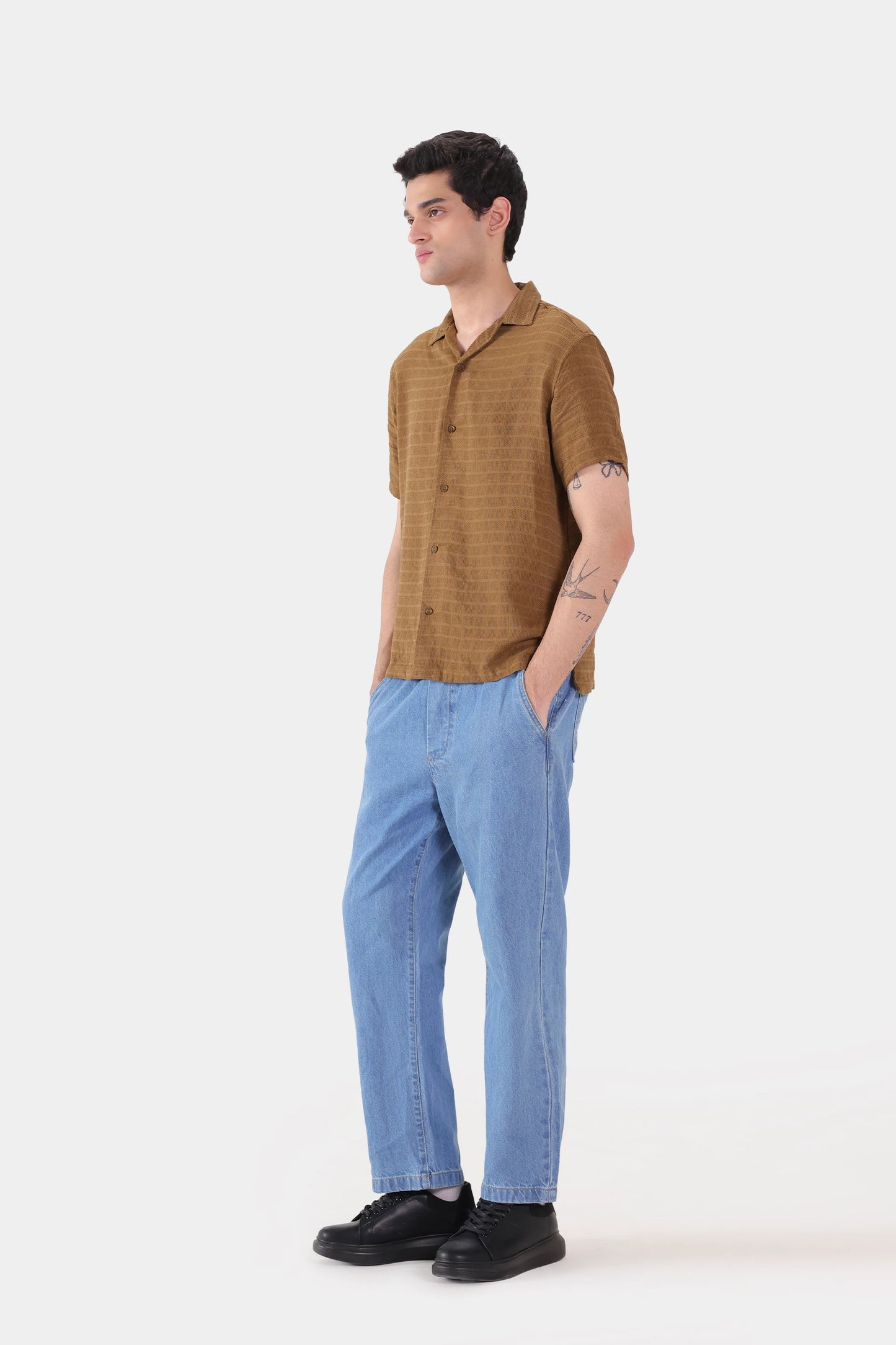 Textured Cotton Shirt - Cougar Clothing