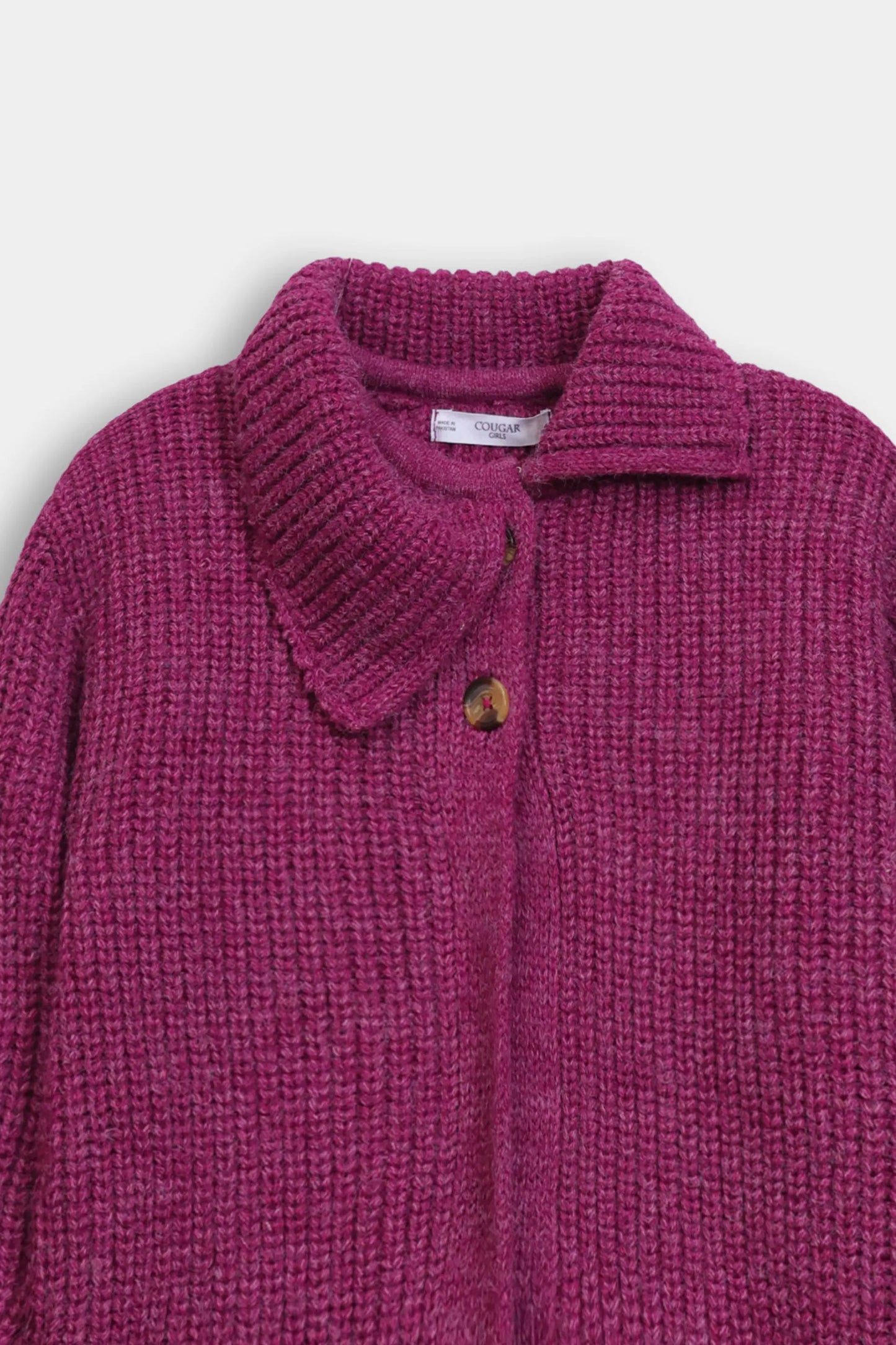 Knit Sweater With Asymmetrical Collar - Cougar Clothing